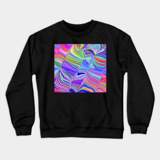 Swirling Rainbow Liquid Marble Abstract Crewneck Sweatshirt